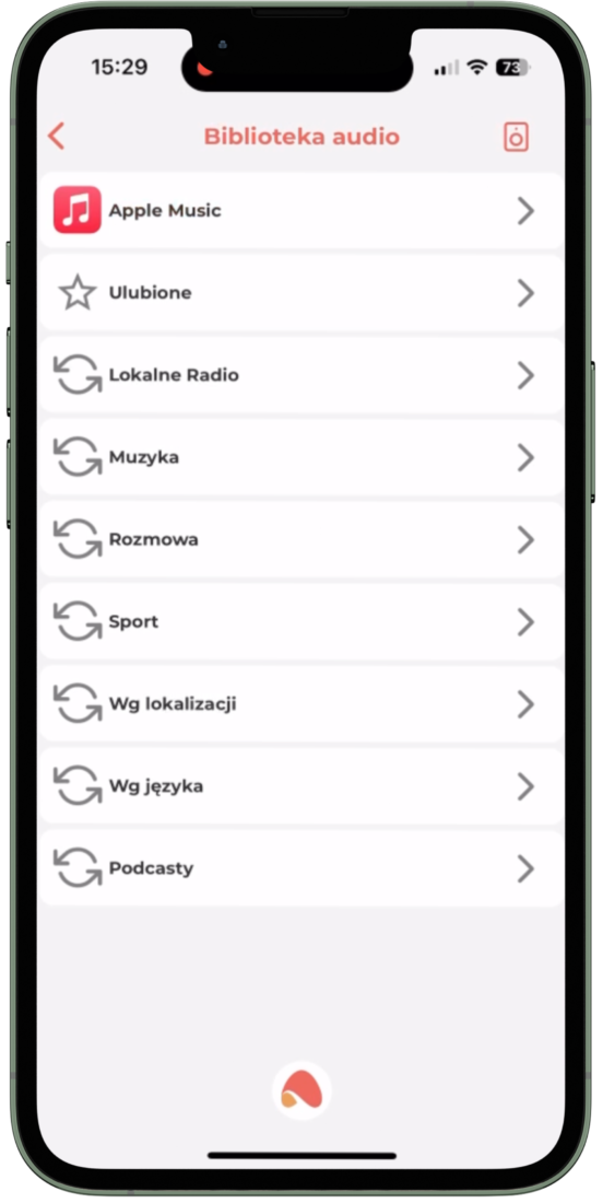Obsługa audio z automatycznym wgrywaniem radia